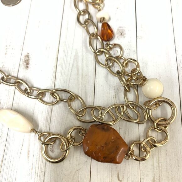 Double Strand Multi Chain Beaded Necklace - Picture 2 of 3